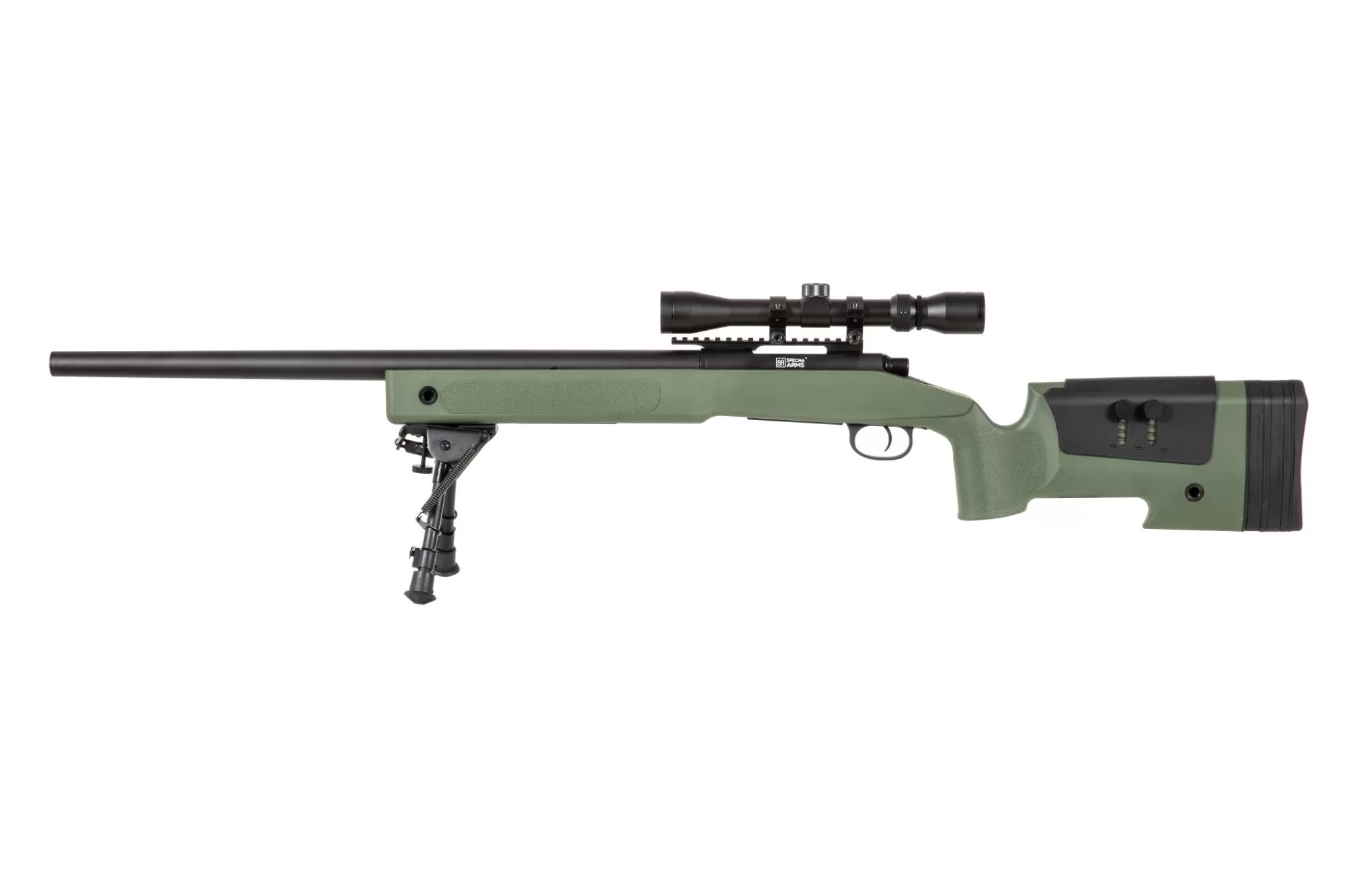 Airsoftová puška s optikou a dvojnožkou SA-S02 CORE™ - olivově zelená