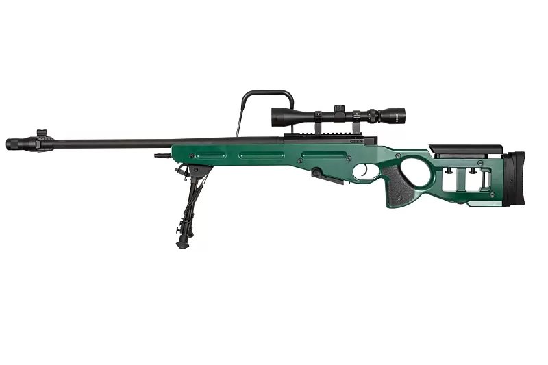 Airsoftová odstřelovací puška SV-98 CORE™ s optikou, dvojnožkou a tlumičem - ruská zelená