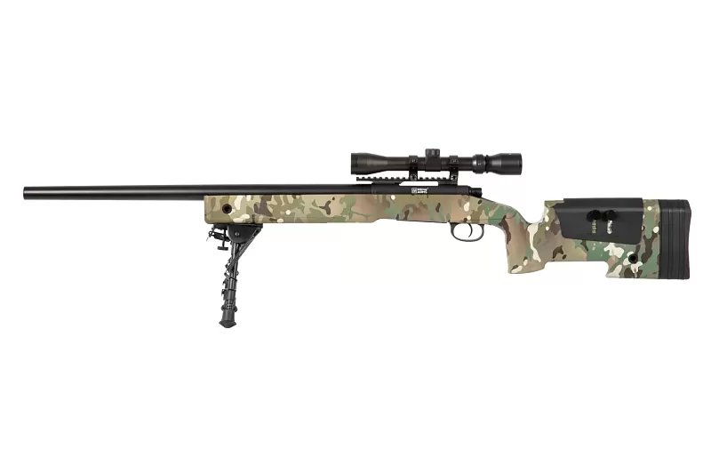 Airsoftová odstřelovací puška SA-S02 CORE™ s optikou a dvojnožkou - MC