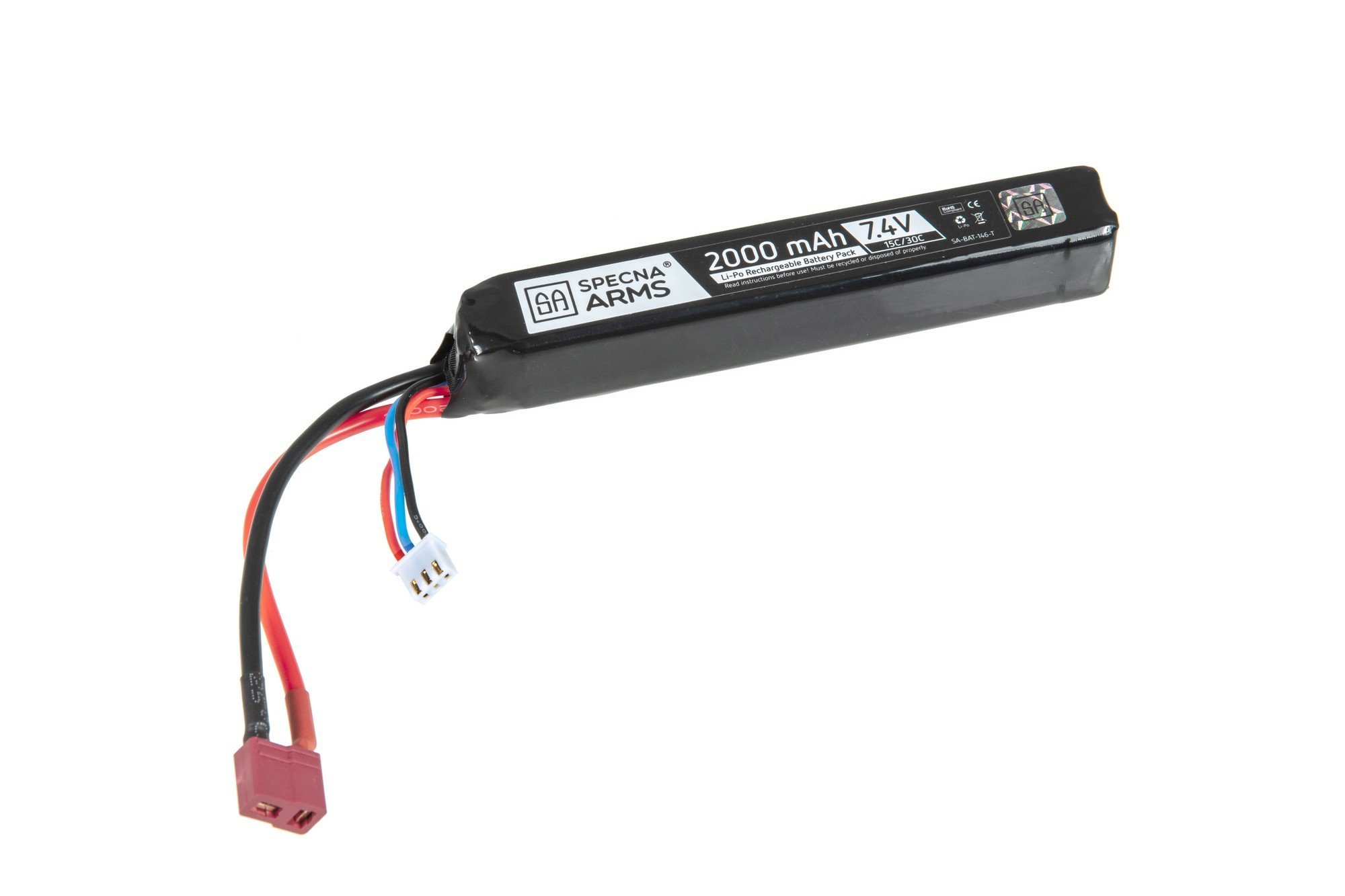 7,4V 2000mAh 15/30C LiPo baterie - T-Connect (Deans)