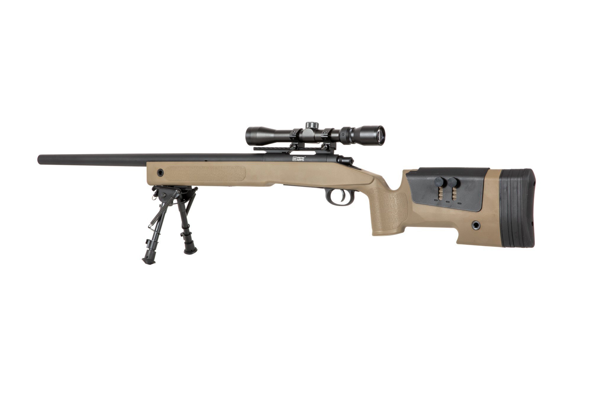 Airsoftová puška s optikou a dvojnožkou SA-S02 CORE™ - hnědá