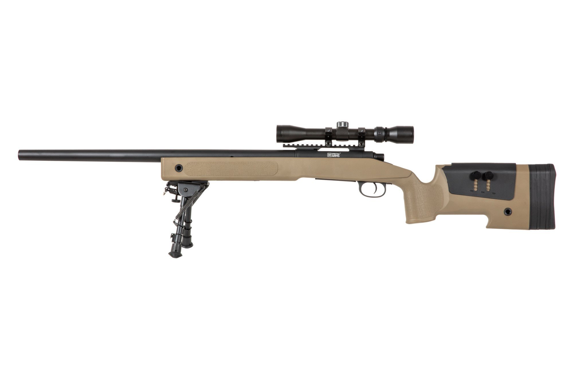 Airsoftová puška s optikou a dvojnožkou SA-S02 CORE™ - hnědá