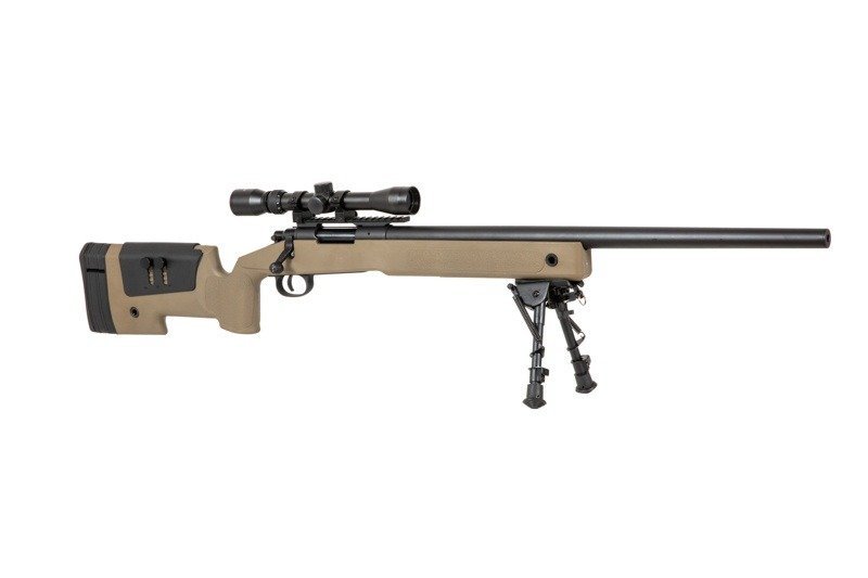Airsoftová puška s optikou a dvojnožkou SA-S02 CORE™ - hnědá