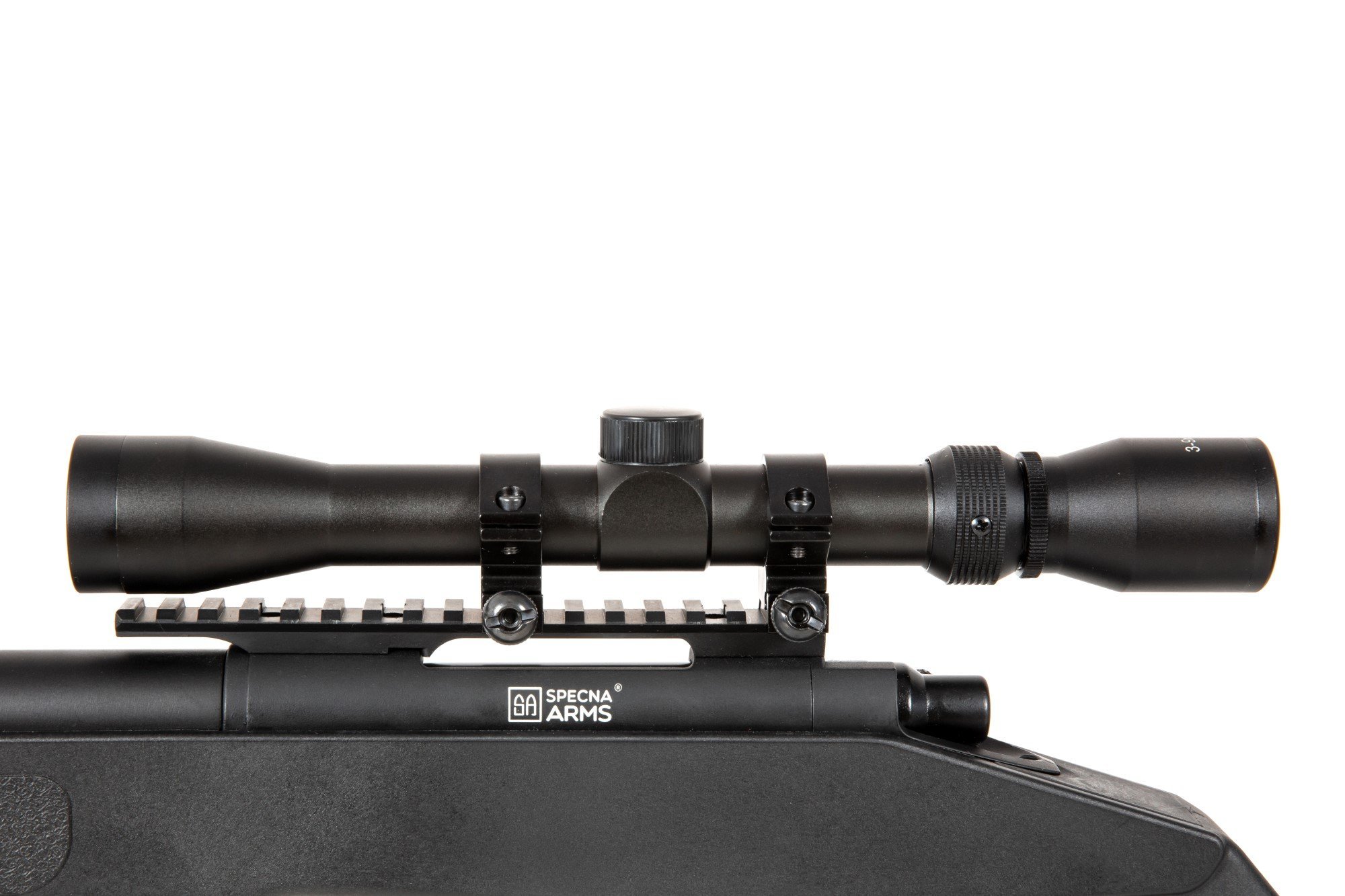 Airsoftová odstřelovací puška SA-S03 CORE™ s optikou a dvojnožkou - černá