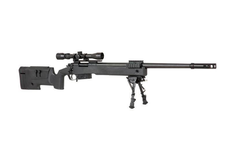 Airsoftová odstřelovací puška SA-S03 CORE™ s optikou a dvojnožkou - černá