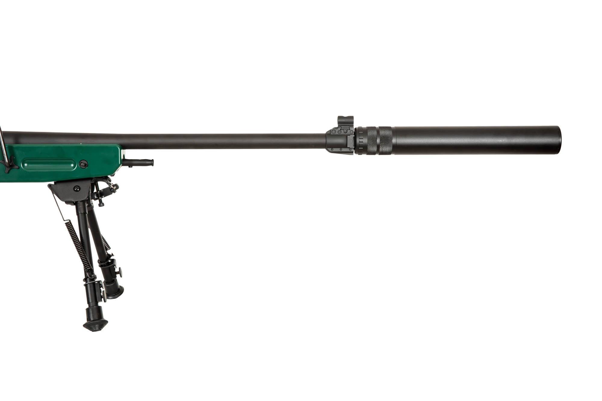 Airsoftová odstřelovací puška SV-98 CORE™ s optikou, dvojnožkou a tlumičem - ruská zelená
