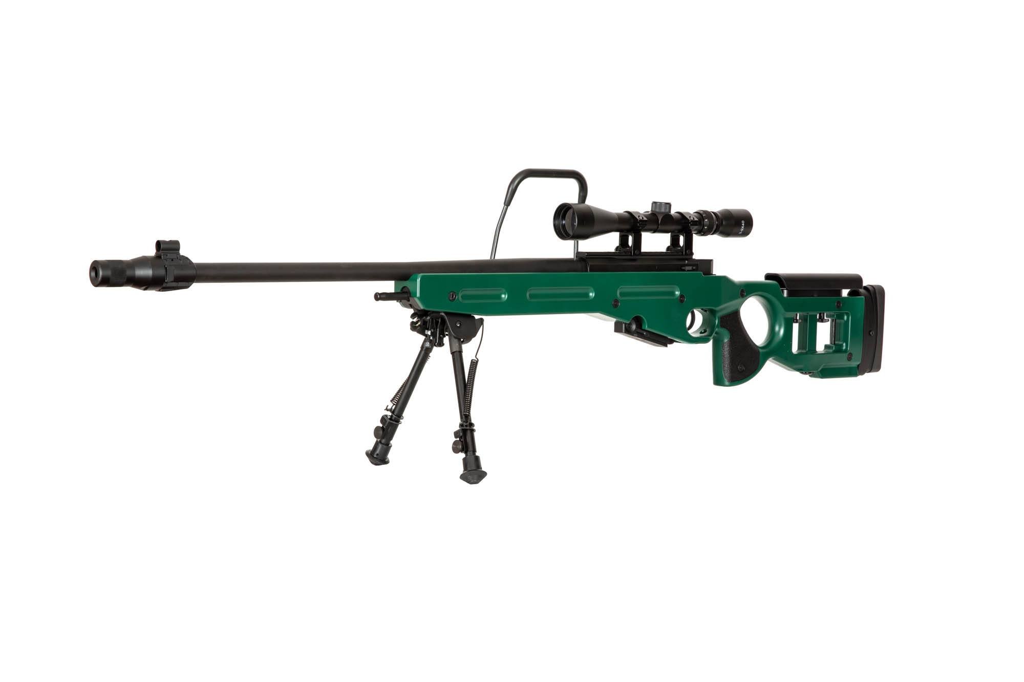 Airsoftová odstřelovací puška SV-98 CORE™ s optikou, dvojnožkou a tlumičem - ruská zelená