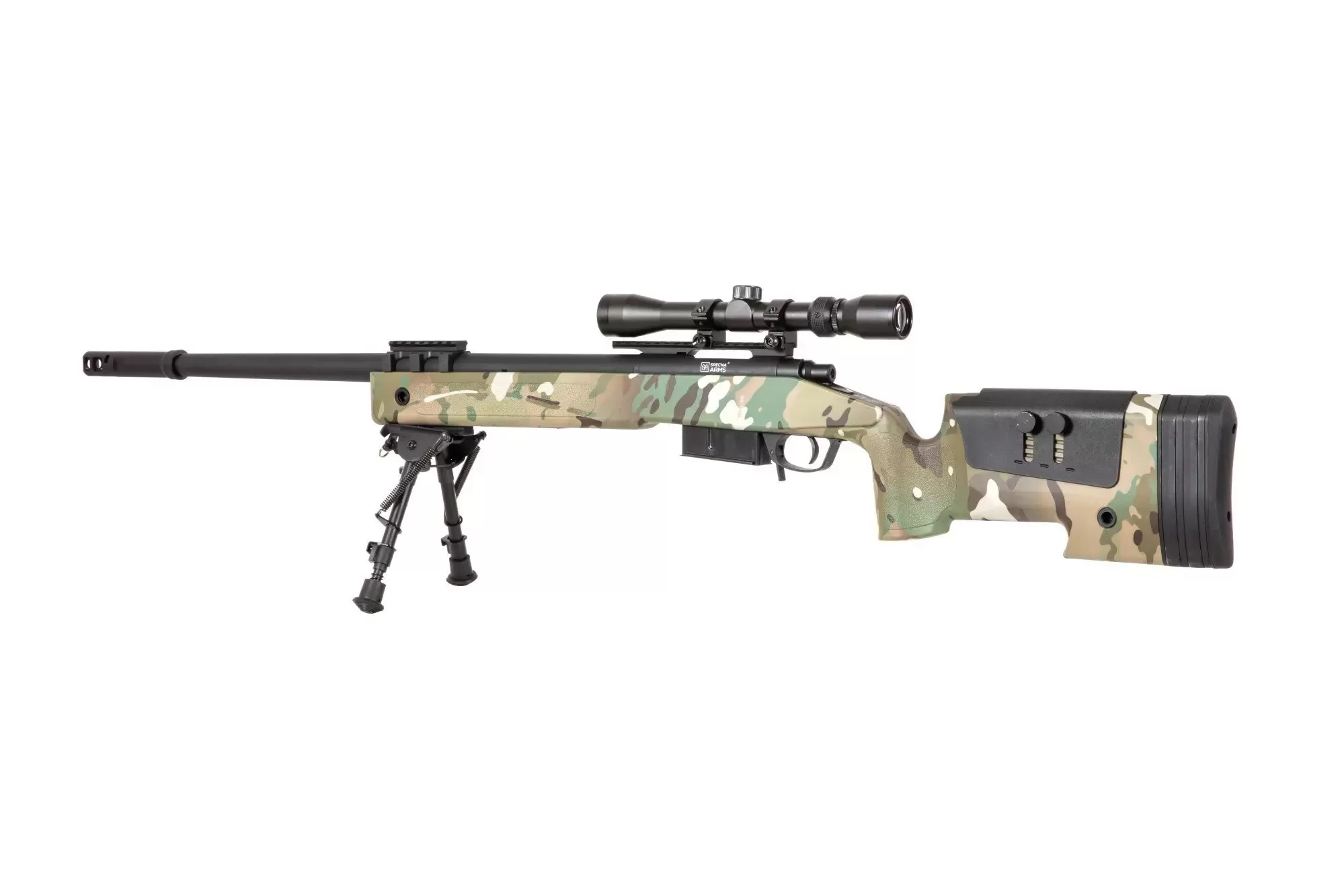 Airsoftová odstřelovací puška SA-S03 CORE™ High Velocity s optikou a dvojnožkou - MC