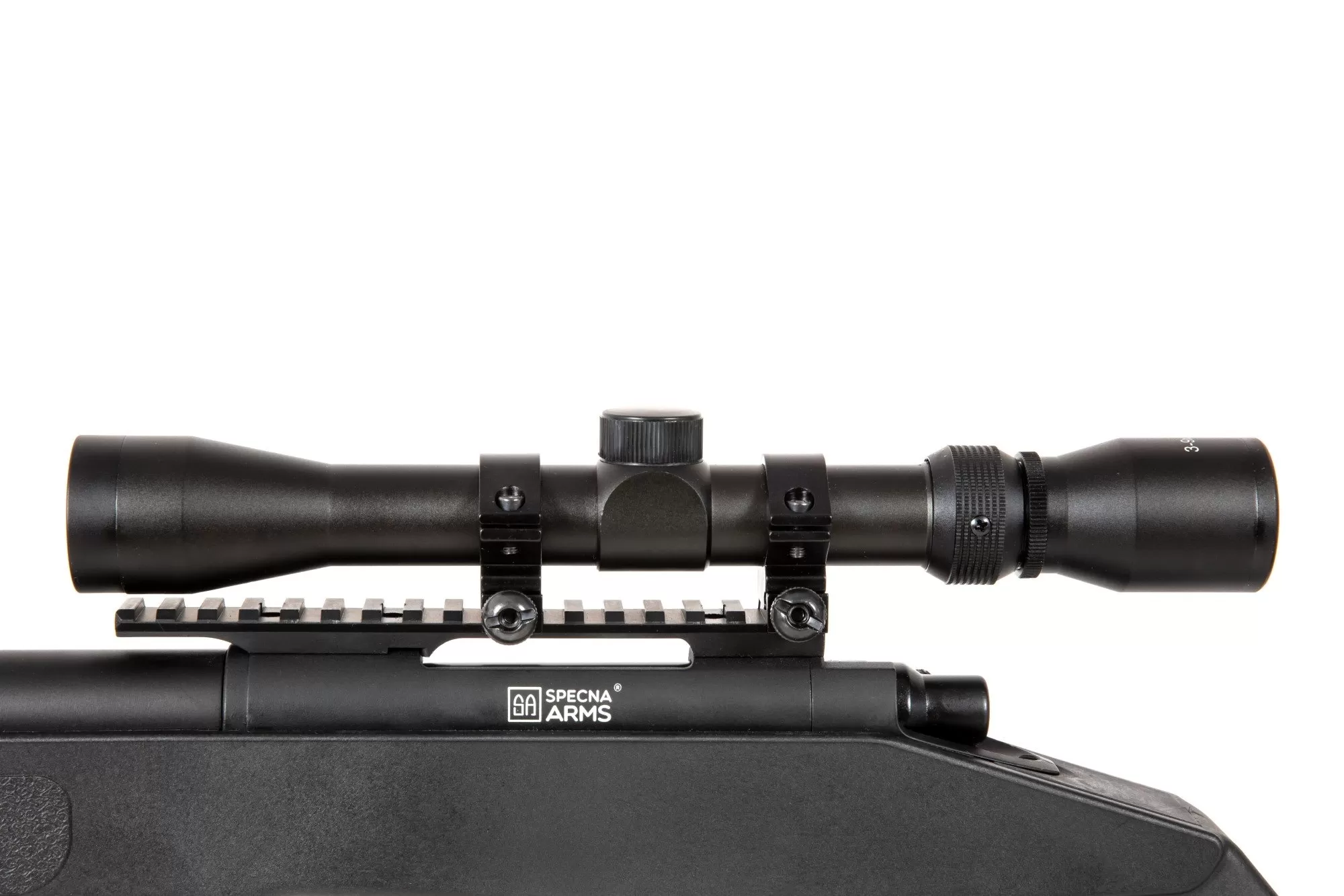 Airsoftová odstřelovací puška SA-S03 CORE™ High Velocity s optikou a dvojnožkou - černá