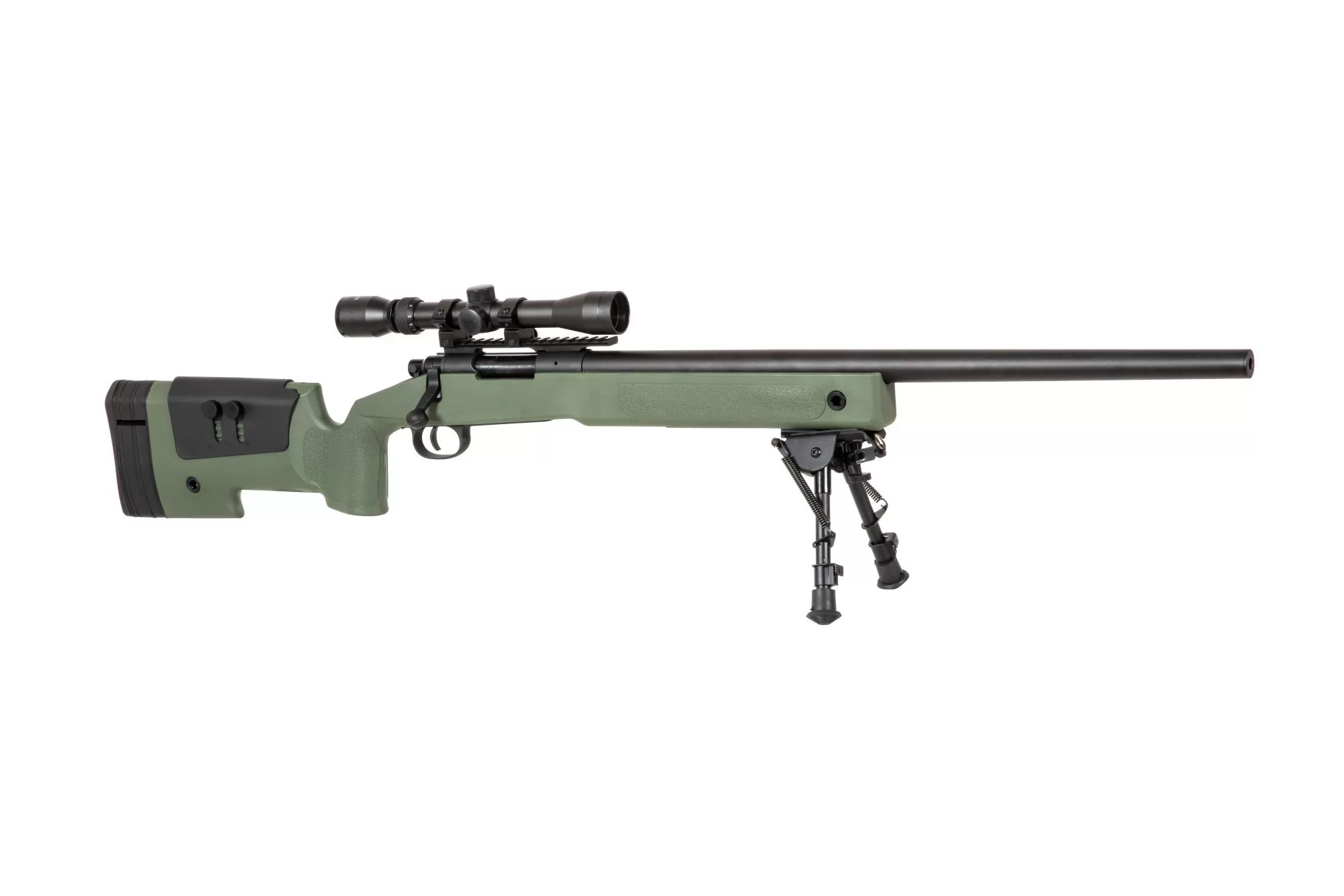 Airsoftová puška SA-S02 CORE™ High Velocity s optikou a dvojnožkou - olivově zelená