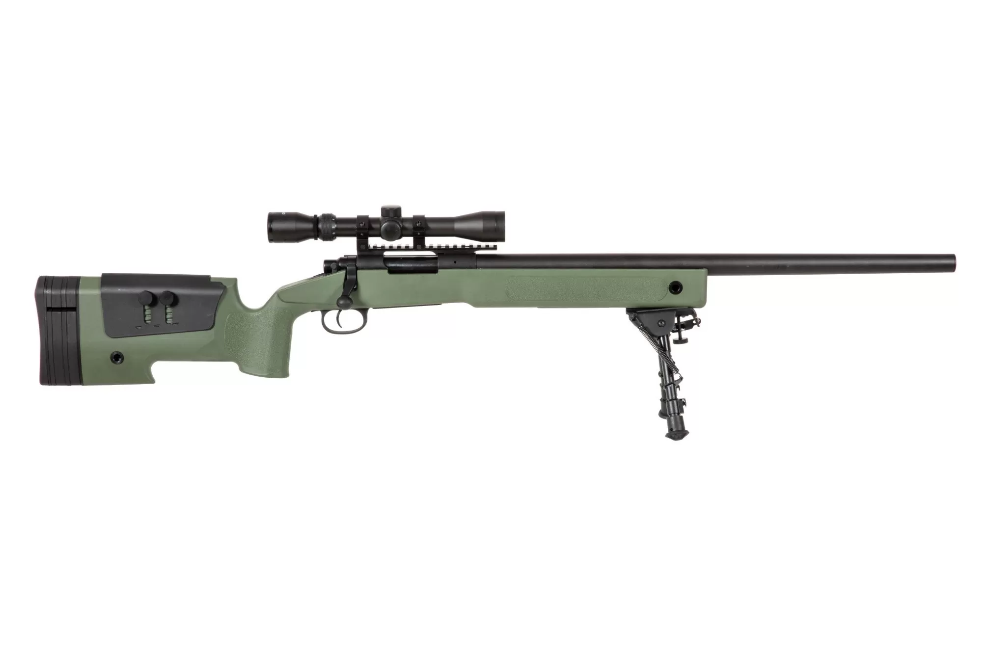 Airsoftová puška SA-S02 CORE™ High Velocity s optikou a dvojnožkou - olivově zelená