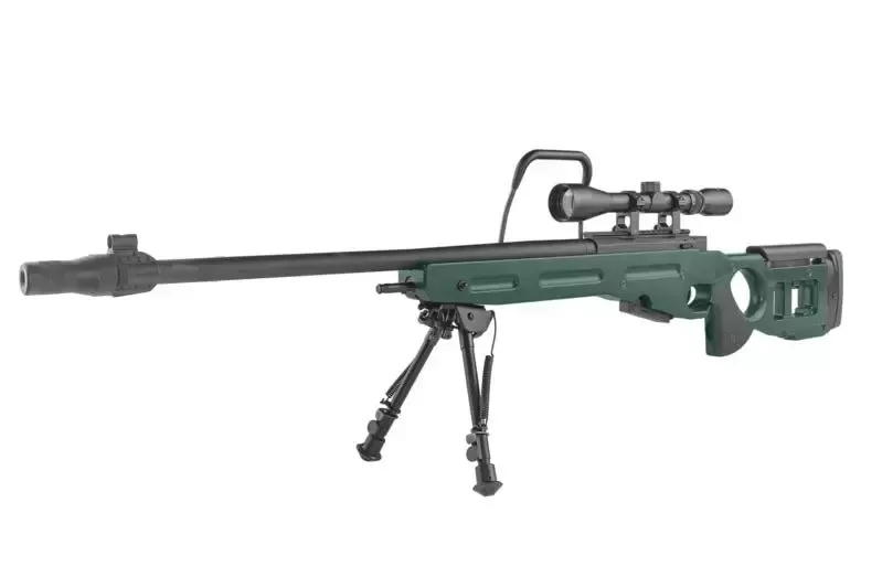 Airsoftová odstřelovací puška SV-98 CORE™ s optikou a dvojnožkou - ruská zelená