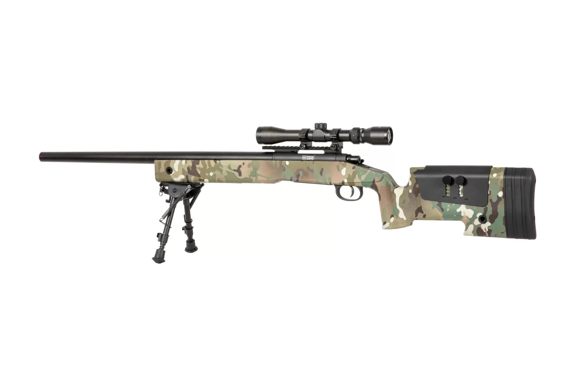 Airsoftová odstřelovací puška SA-S02 CORE™ s optikou a dvojnožkou - MC