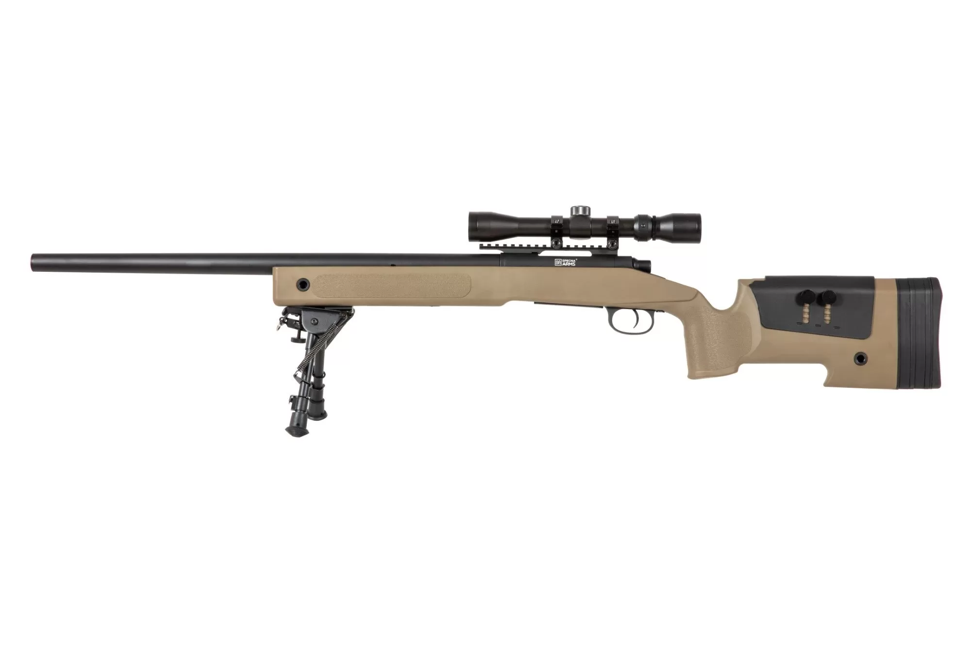 Airsoftová puška s optikou a dvojnožkou SA-S02 CORE™ - hnědá