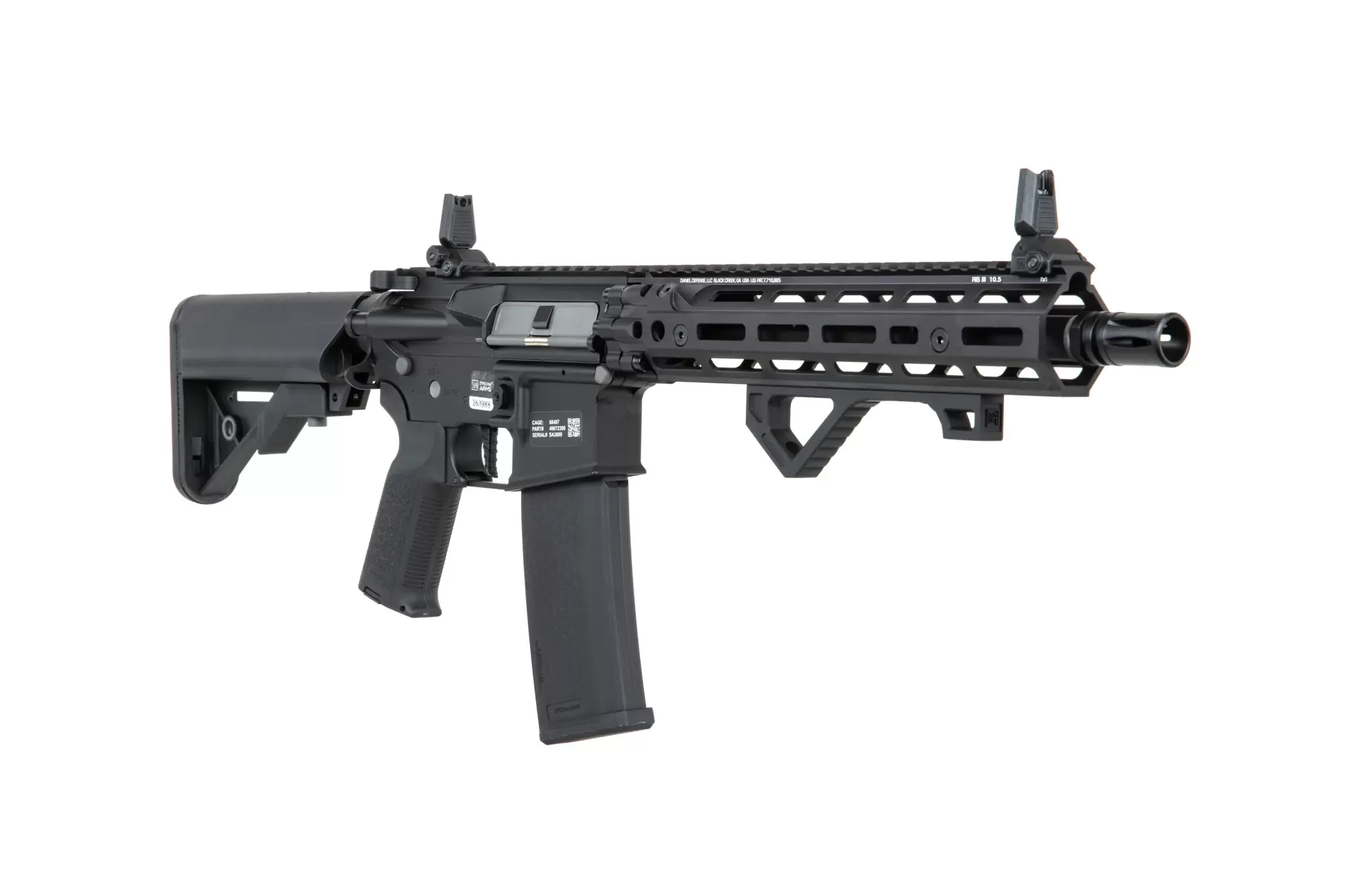 Airsoftová puška Specna Arms Daniel Defense® RIS III 10,5'' SA-P27 Prime™ HAL™ ETU s bezkomutátorovým motorem Černá