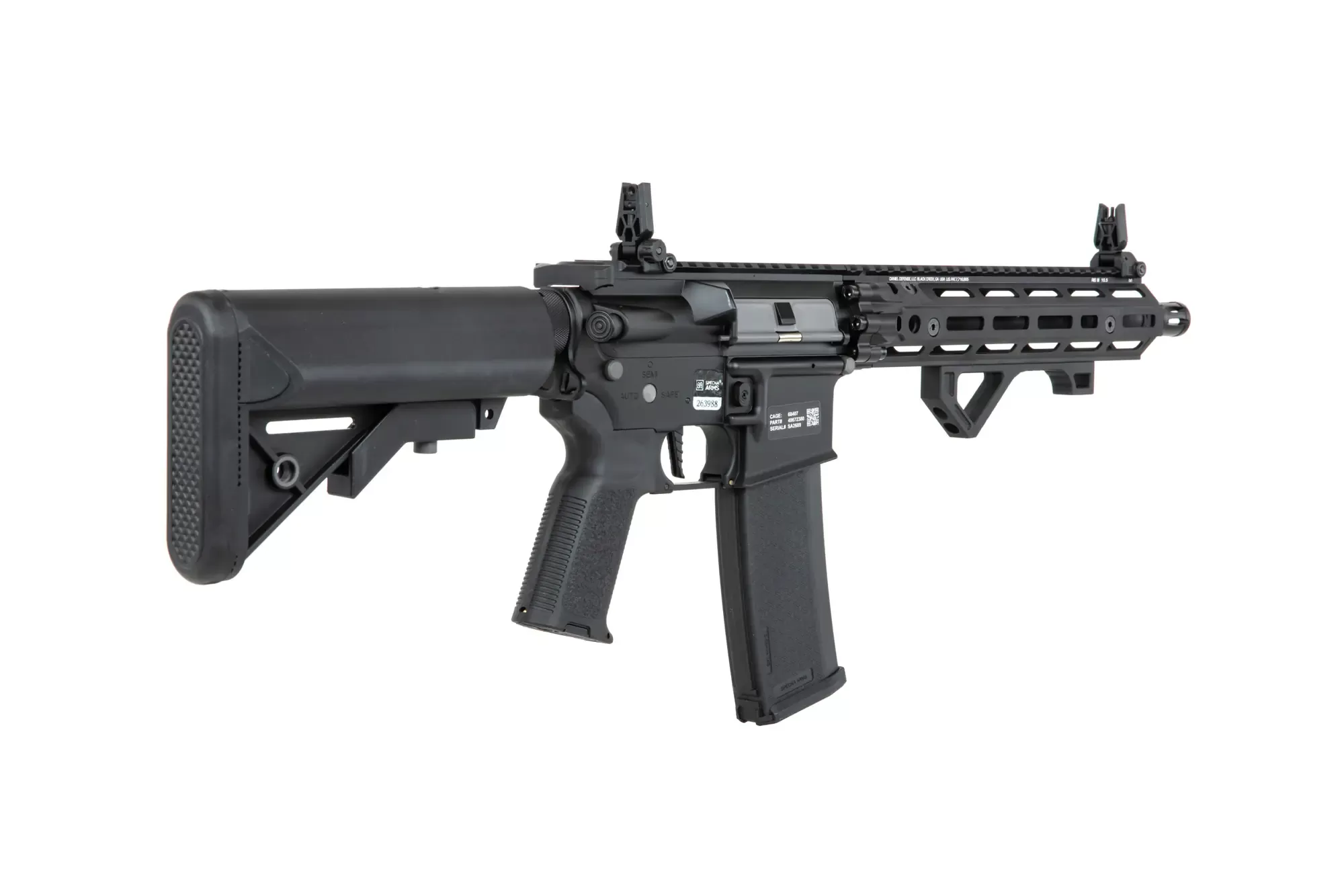 Airsoftová puška Specna Arms Daniel Defense® RIS III 10,5'' SA-P27 Prime™ HAL™ ETU s bezkomutátorovým motorem Černá