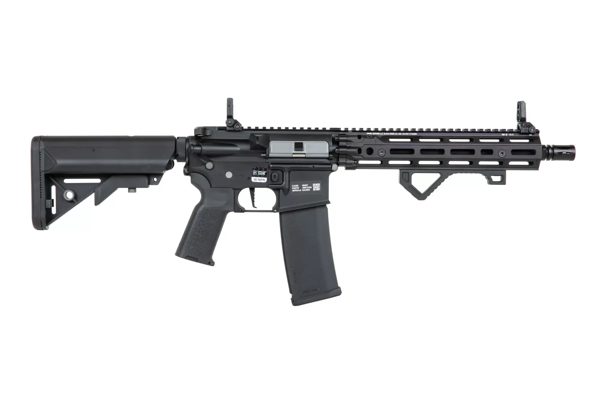 Airsoftová puška Specna Arms Daniel Defense® RIS III 10,5'' SA-P27 Prime™ HAL™ ETU s bezkomutátorovým motorem Černá