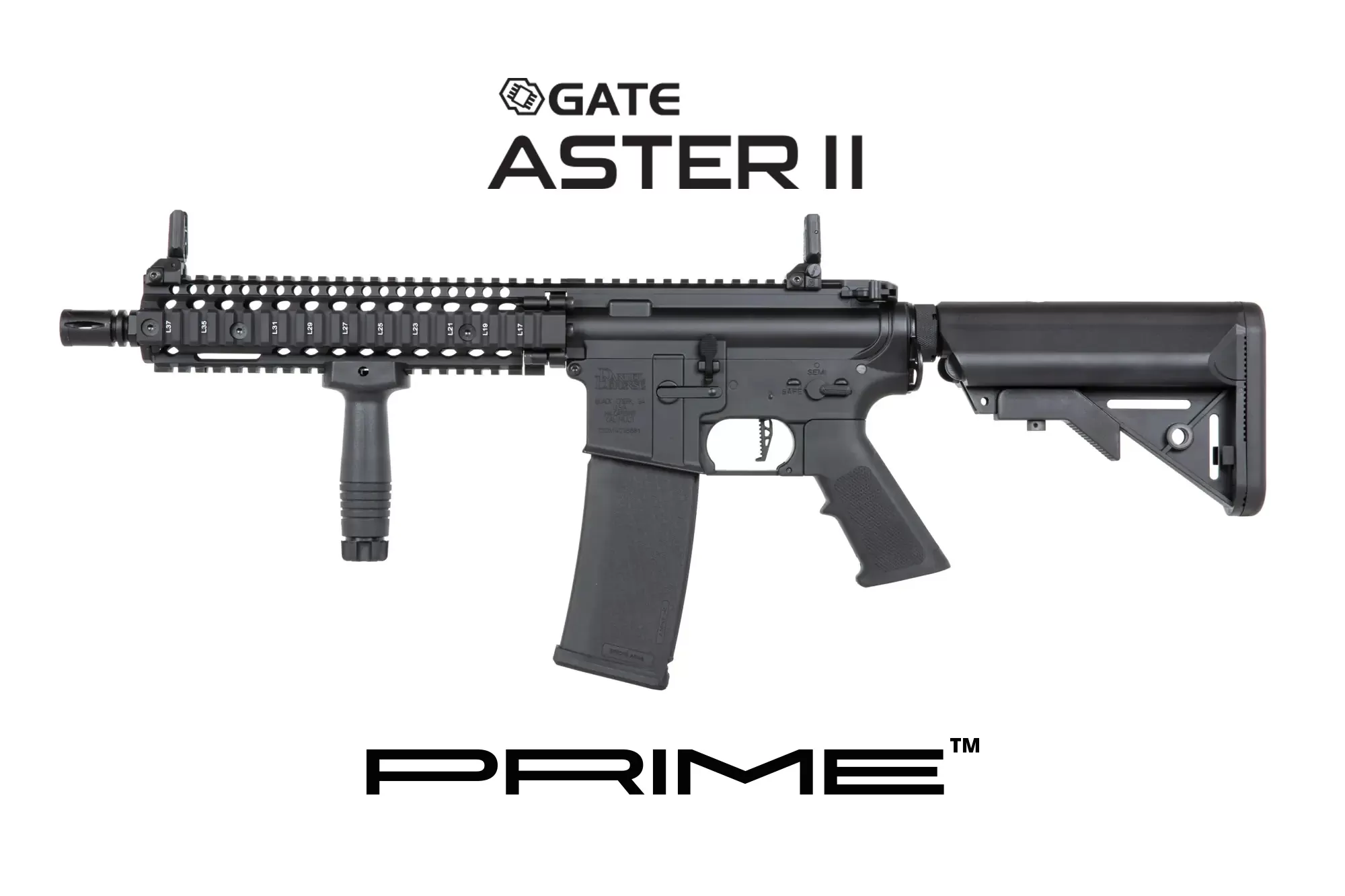 Airsoftová puška Specna Arms Daniel Defense® MK18 SA-P19 Prime™ Aster II ETU s bezkartáčovým motorem - černá