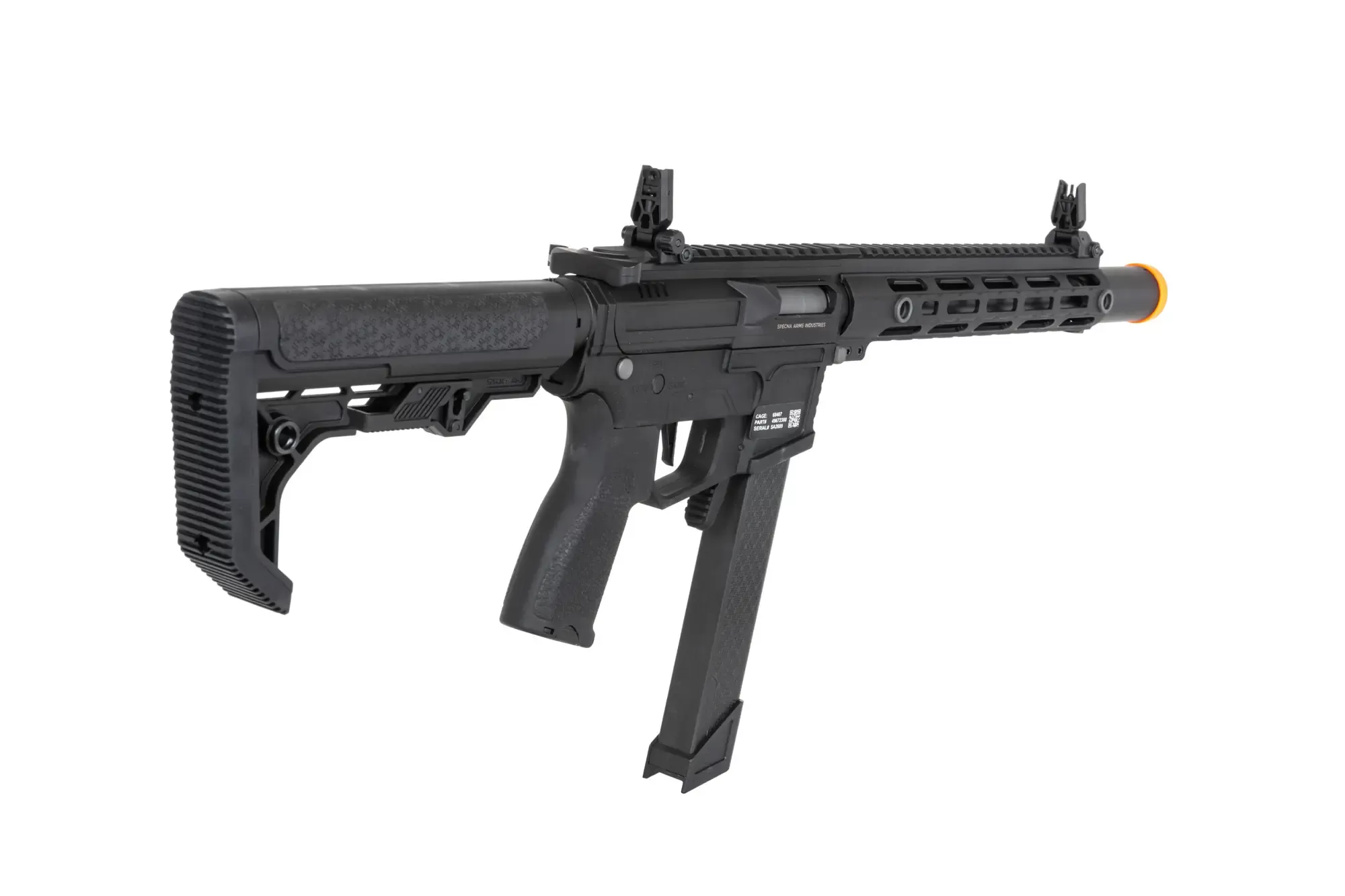 Airsoftová zbraň Specna Arms SA-FX02 FLEX™ HAL ETU (oranžové úsťové ústrojí) - černá