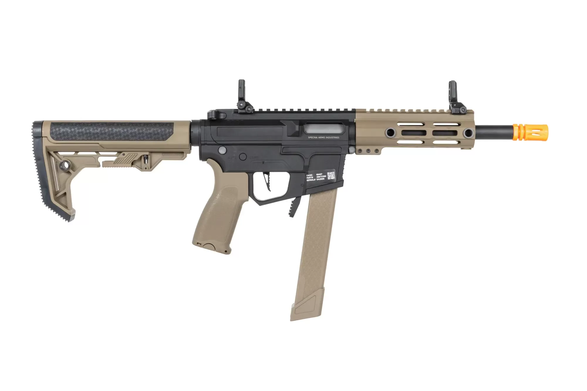 Airsoftová zbraň Specna Arms SA-FX01 FLEX™ HAL ETU (oranžové úsťové ústrojí) - Half-Tan
