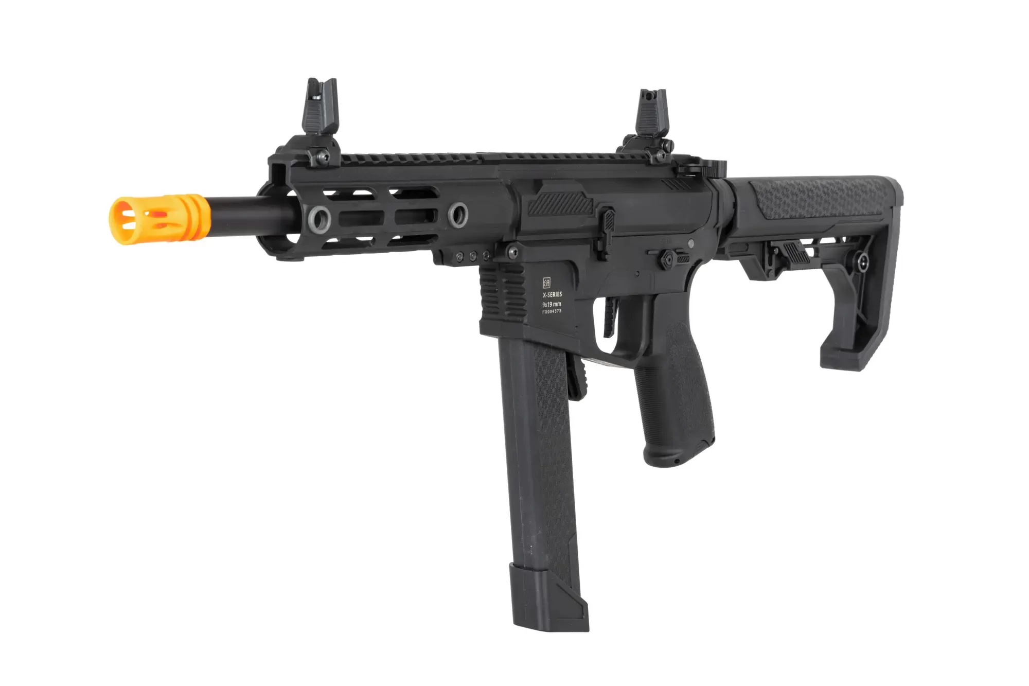 Airsoftová zbraň Specna Arms SA-FX01 FLEX™ HAL ETU (oranžové úsťové ústrojí) - černá