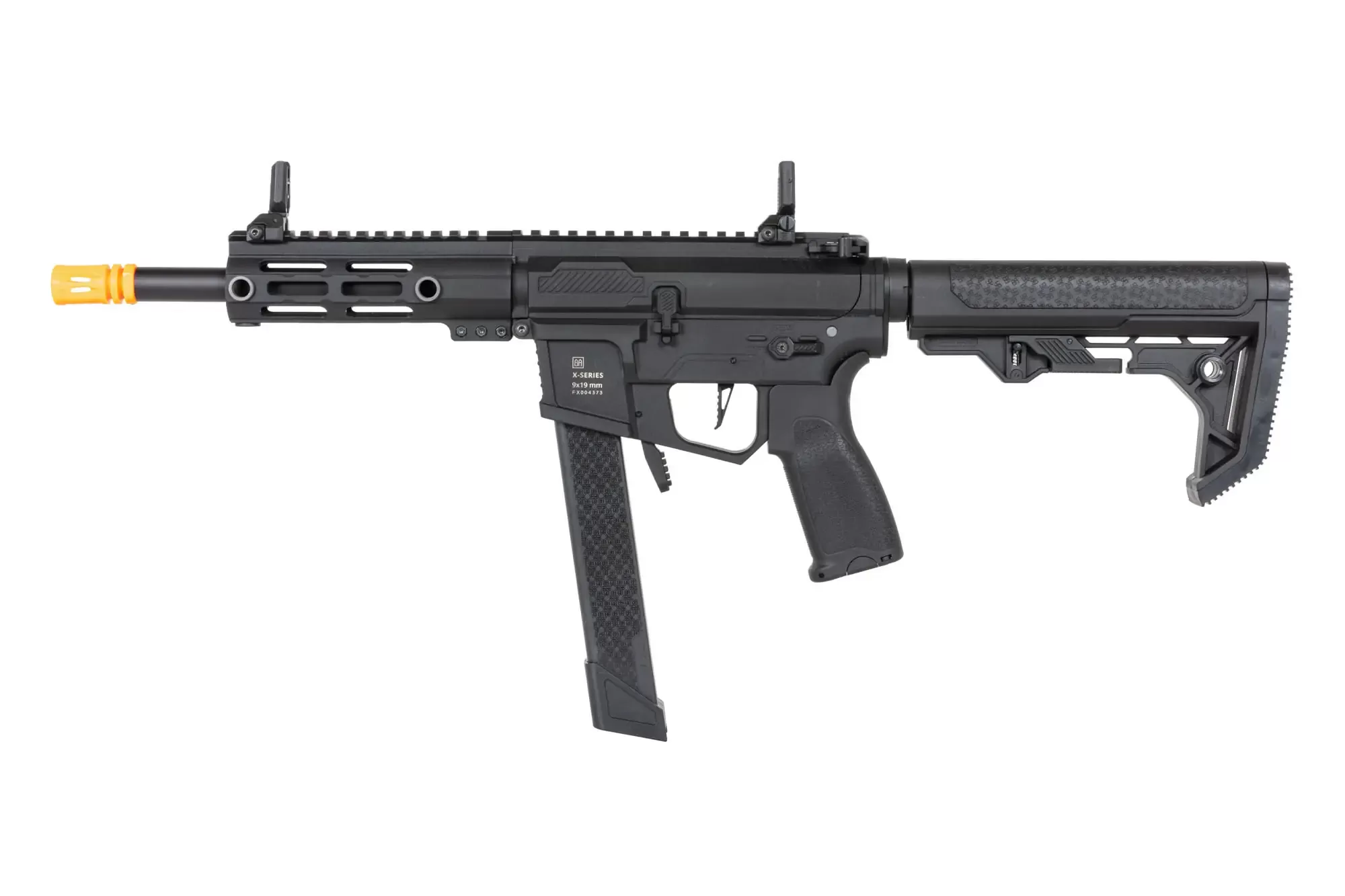 Airsoftová zbraň Specna Arms SA-FX01 FLEX™ HAL ETU (oranžové úsťové ústrojí) - černá