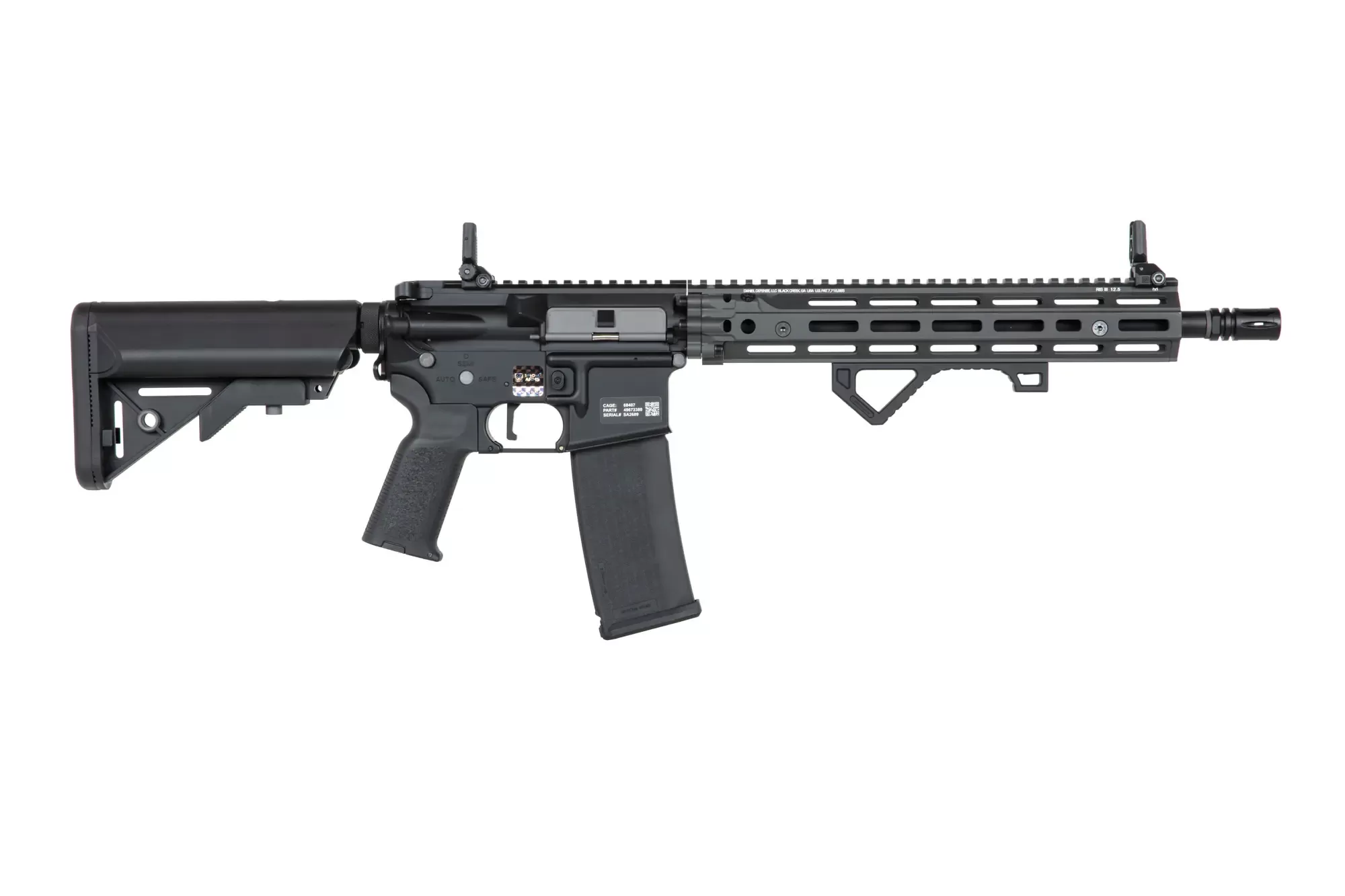 Airsoftová zbraň Specna Arms Daniel Defense® RIS III 12.5'' SA-P28 Prime™ Kestrel™ ETU s bezkartáčovým motorem - šedá