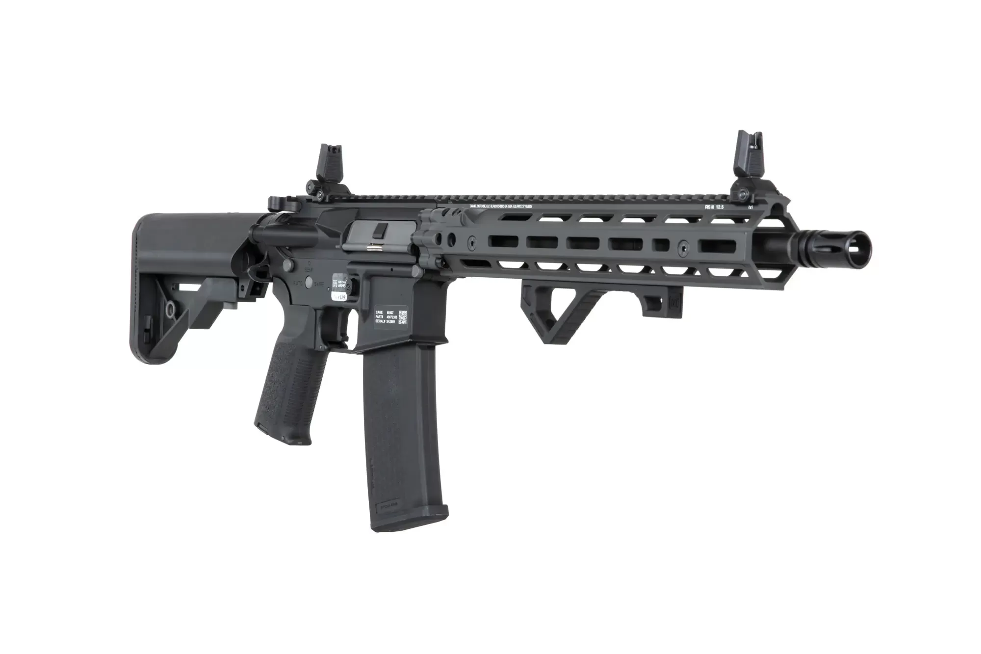 Airsoftová zbraň Specna Arms Daniel Defense® RIS III 12.5'' SA-P28 Prime™ Kestrel™ ETU s bezkartáčovým motorem - šedá