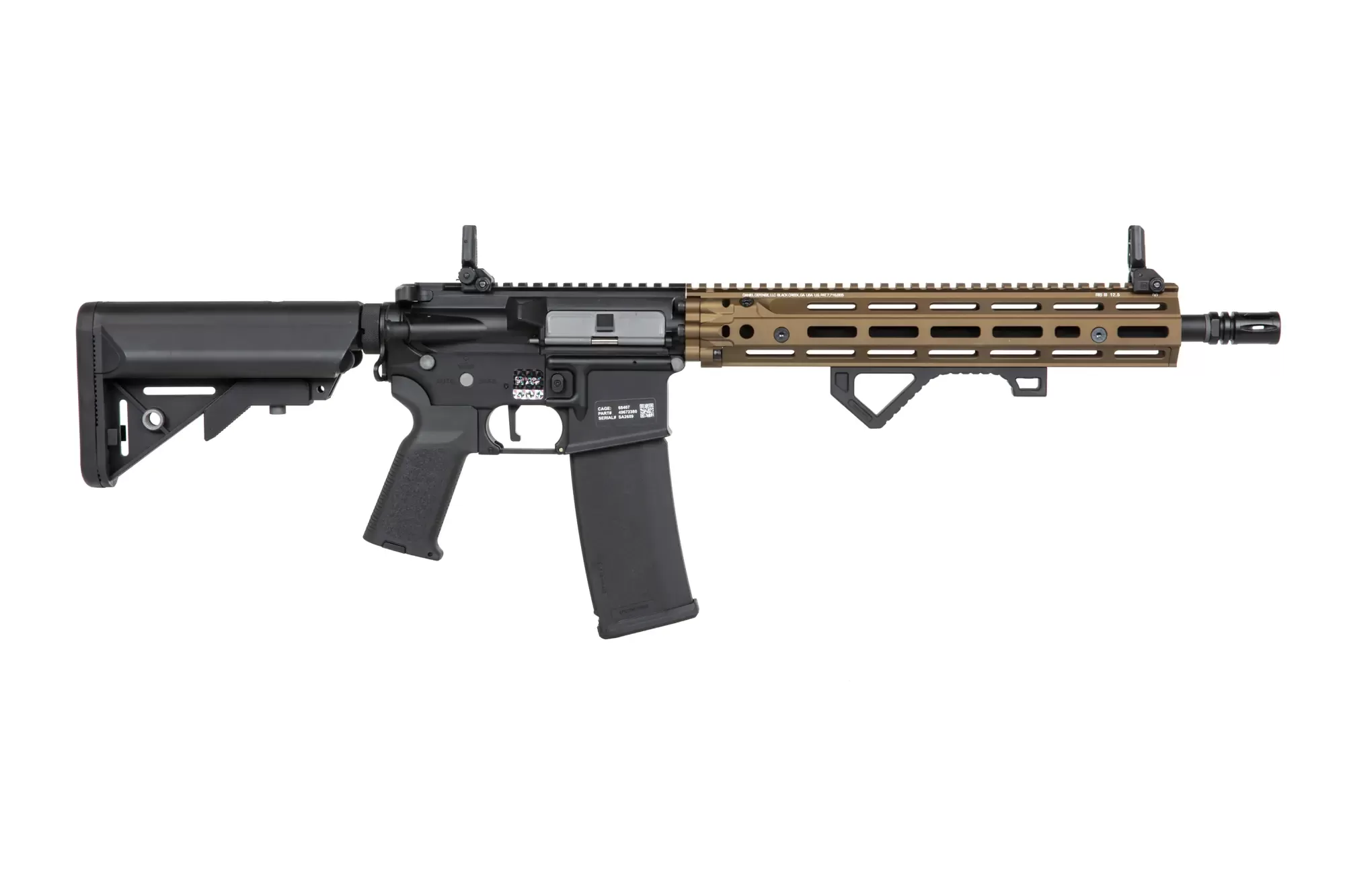 Airsoftová zbraň Specna Arms Daniel Defense® RIS III 12.5'' SA-P28 Prime™ Kestrel™ ETU s bezkartáčovým motorem - Chaos Bronze